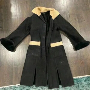 Vintage suede, cowhide fur coat